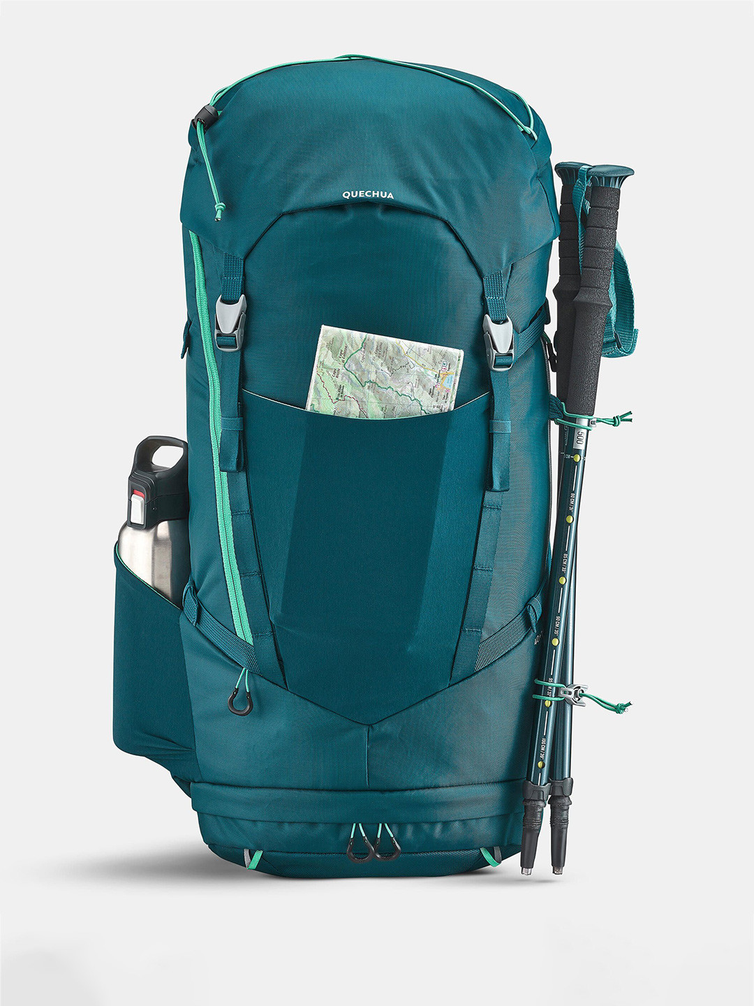 Decathlon QUECHUA Kids Green 40+10L Hiking Trekking Backpack