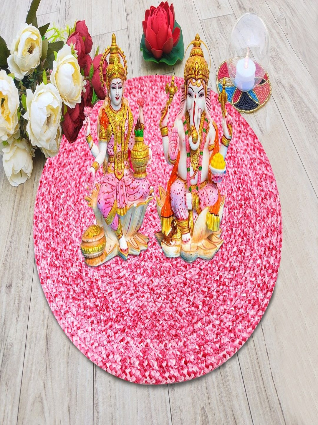 LADLI JEE Pink Printed Round Table Placemat