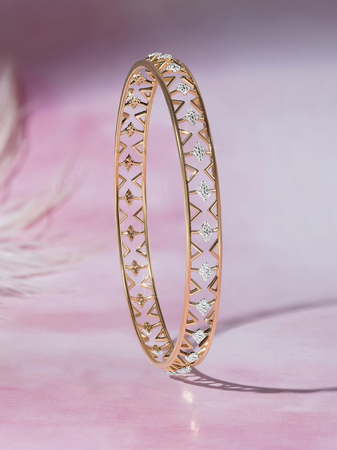 Mia by Tanishq 18KT Yellow Gold Natural Diamond Bangle - 11.109 gm