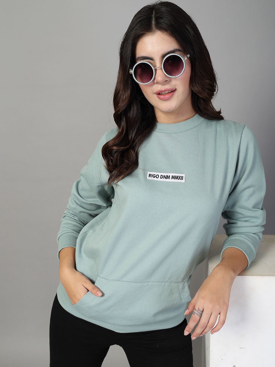 Rigo Women Cotton Printed Sweatshirt