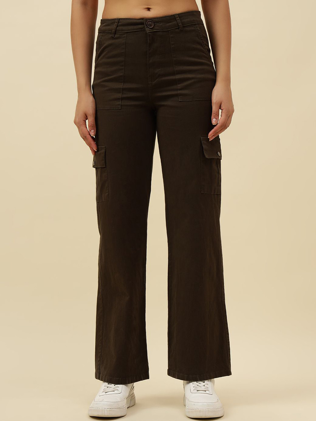 Beatnik Women Wide Leg Smart Flared High-Rise Trousers