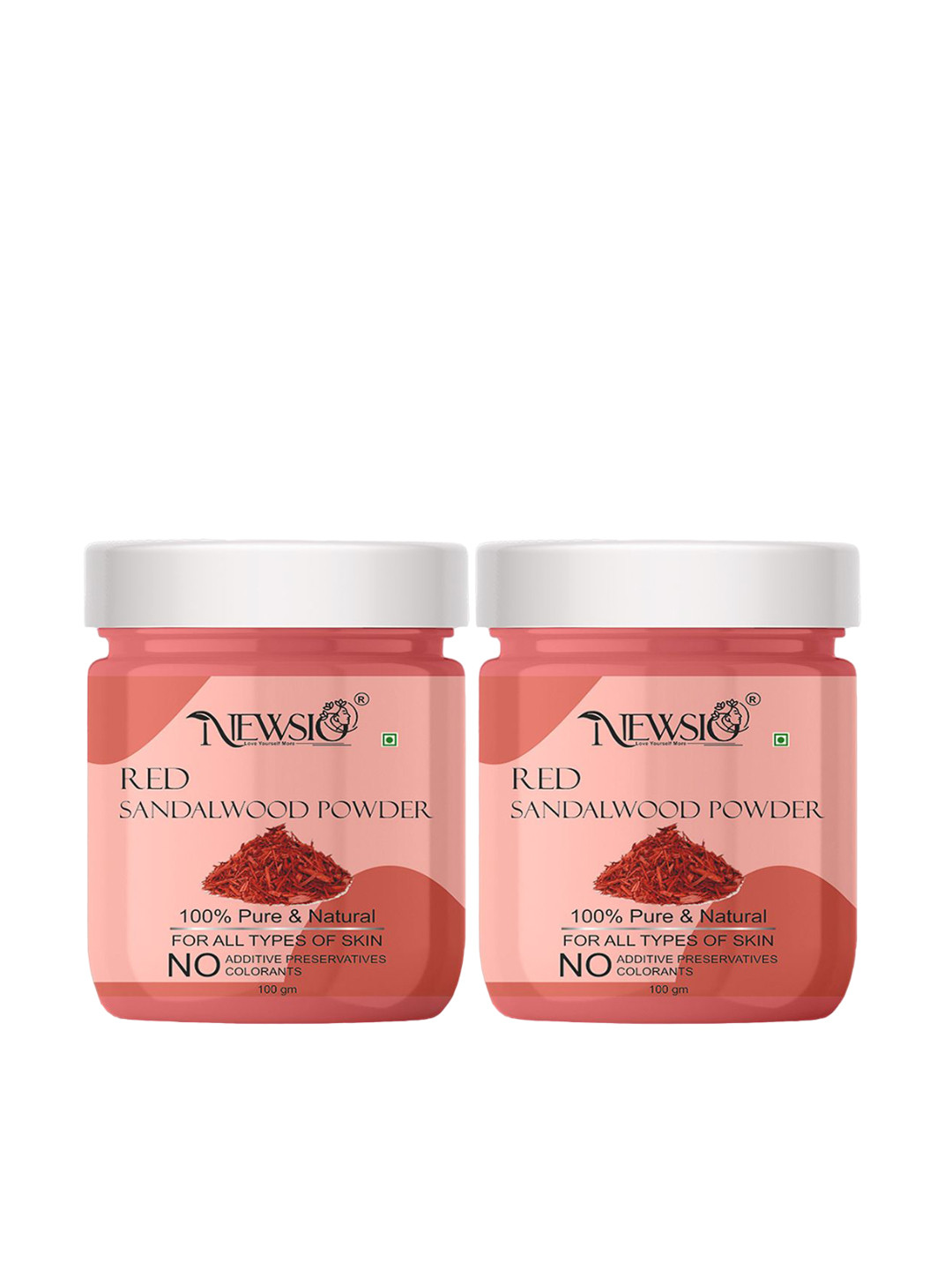 Newsio Set Of 2 100% Pure & Natural Red Sandalwood Powder- 100 g Each