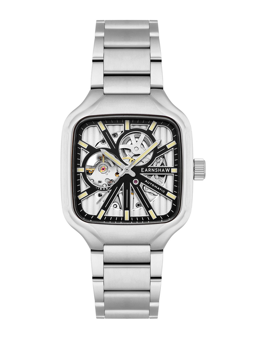 EARNSHAW Men Brass Skeleton Dial & Stainless Steel Analogue Automatic Watch ES-8294-11