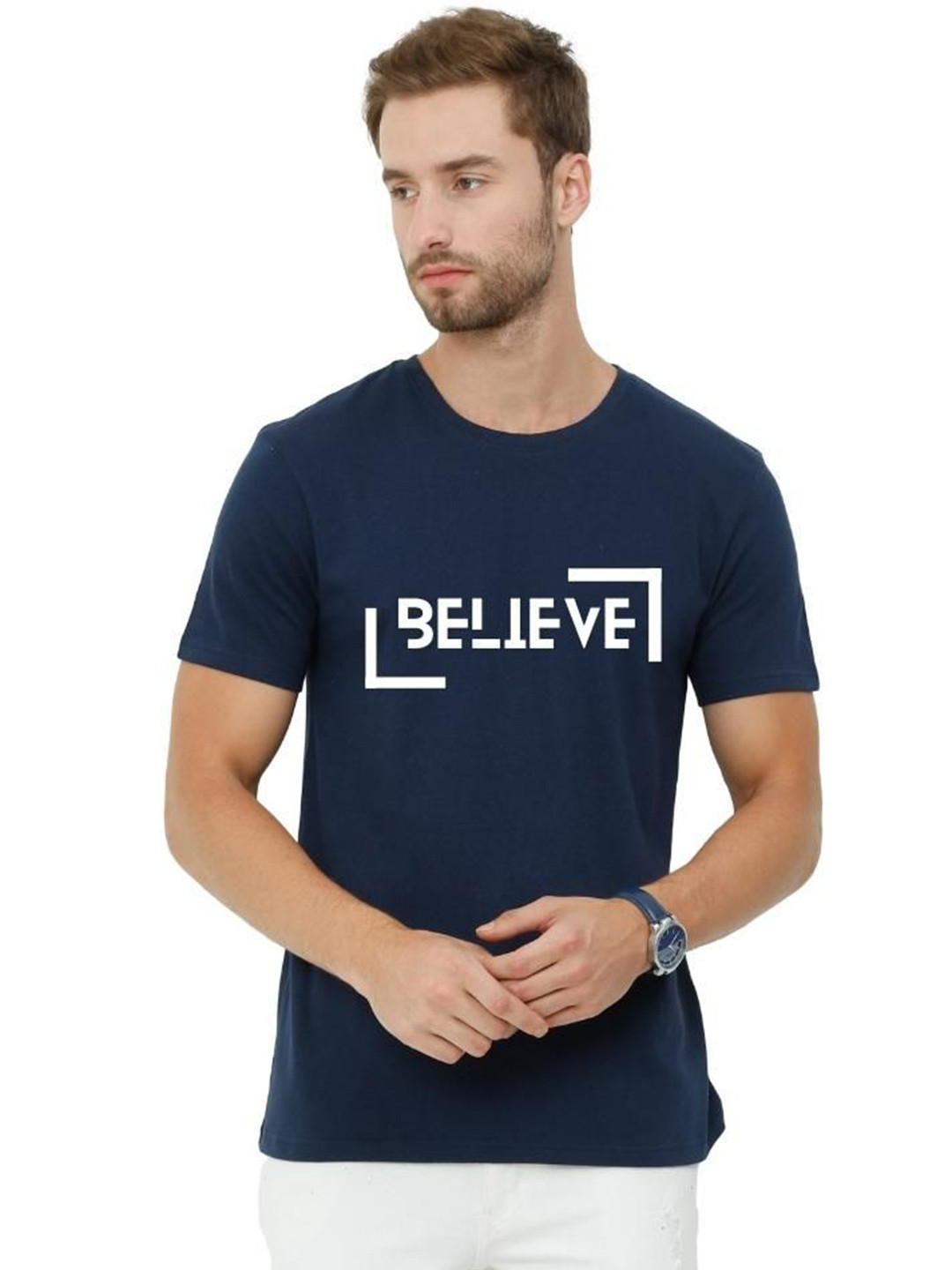 ECOLINE Clothing Men Bio Finish Typography Printed Round Neck Cotton T-shirt