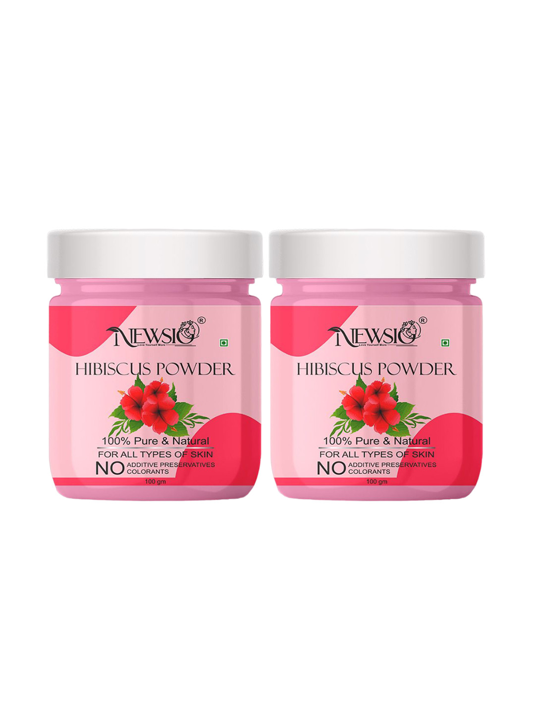 Newsio Set Of 2 100% Pure & Natural Pure Hibiscus Powder For Skin & Hair - 100 g Each