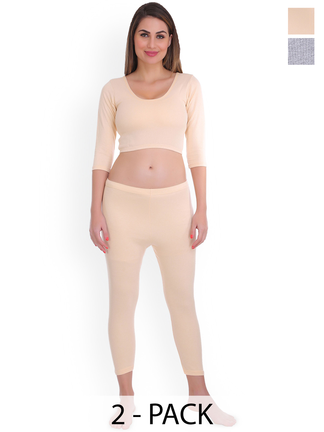 SELFCARE Women Pack Of 2 Cotton Winterwear Thermal Set
