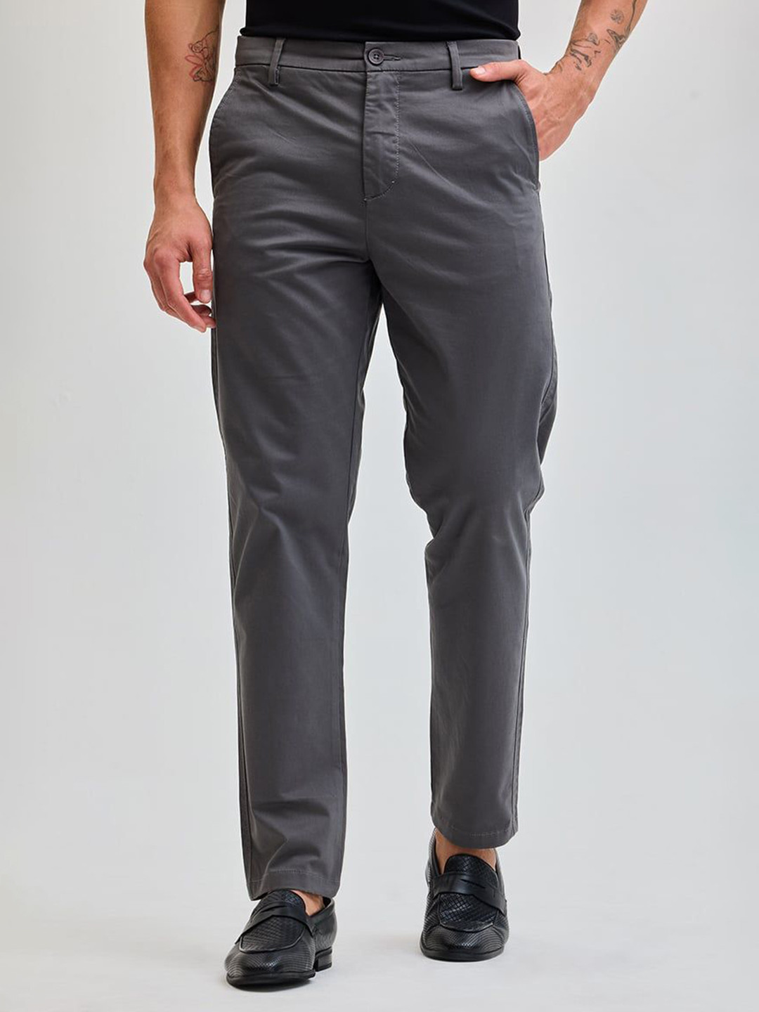 Snitch Men Smart Slim Fit Trouser