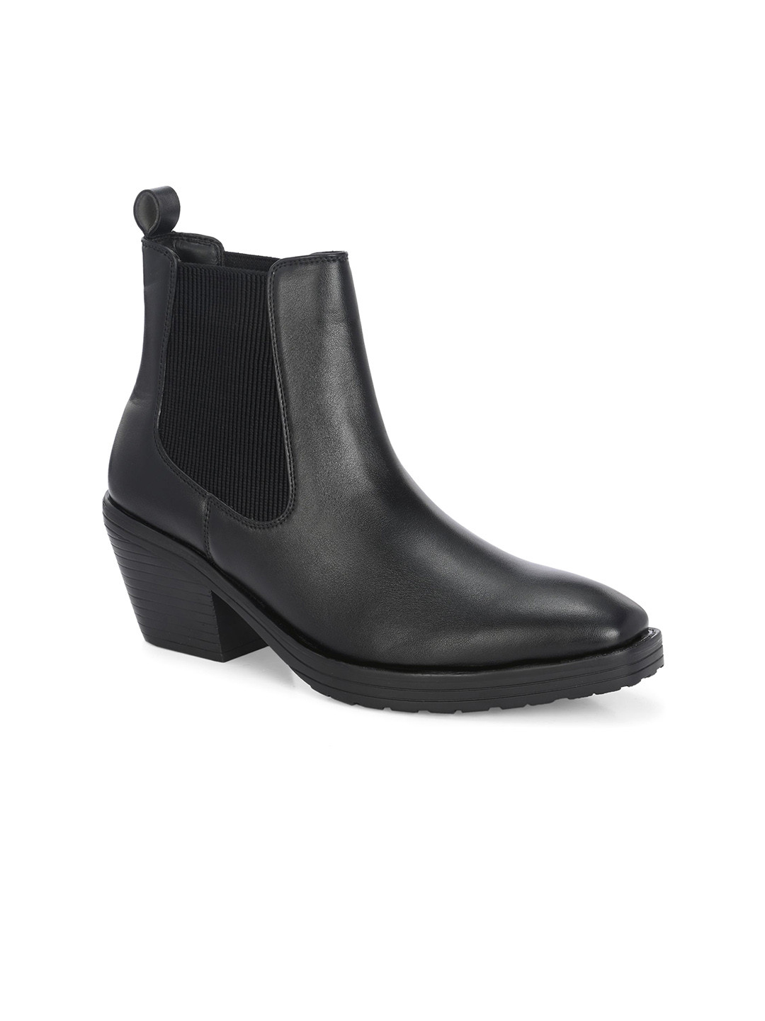 GARDIN Women Solid Stacked Heel Ankle Chelsea Boots