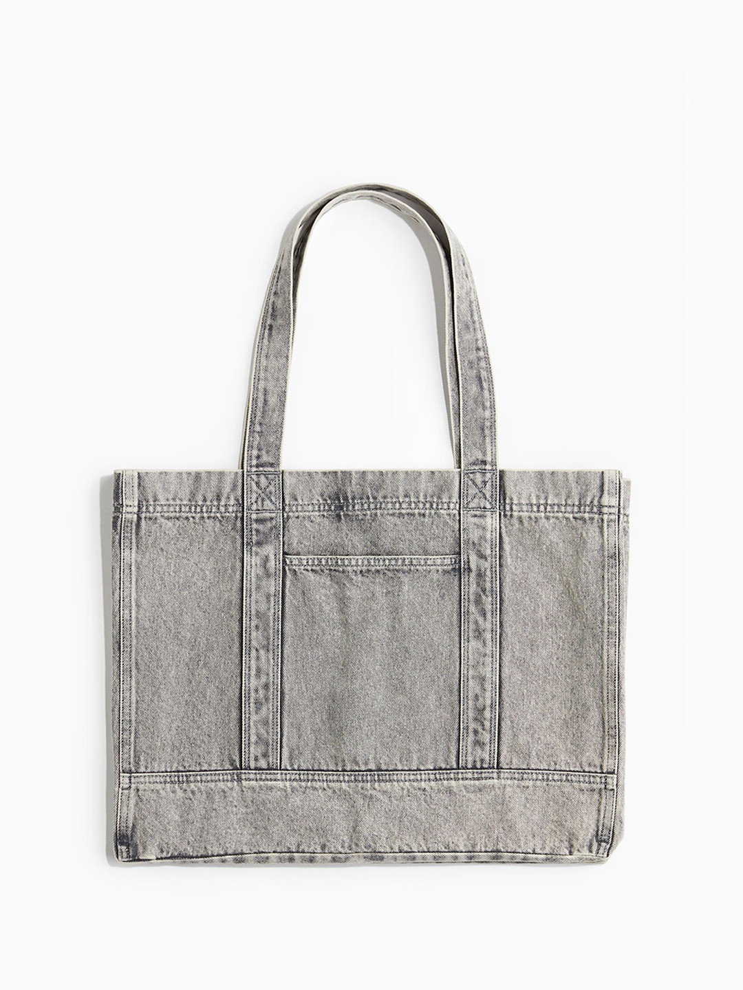 H&M Washed-Look Denim Shopper Handbags