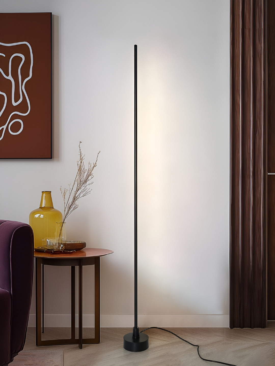 Fos Lighting Black Metal Rectangle LED Corner Floor Lamp