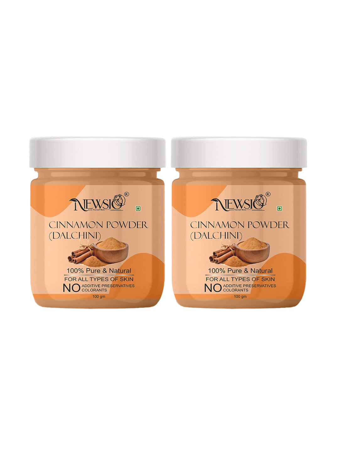 Newsio Set Of 2 100% Pure & Natural Cinnamon Powder Mask- 100g Each