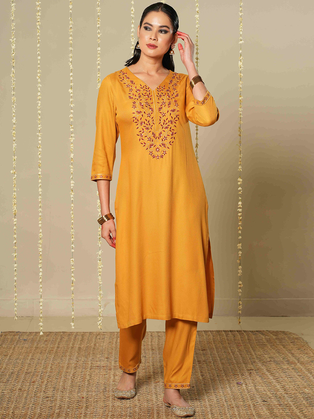 MEESAN Pashmina Ethnic Kurta Set