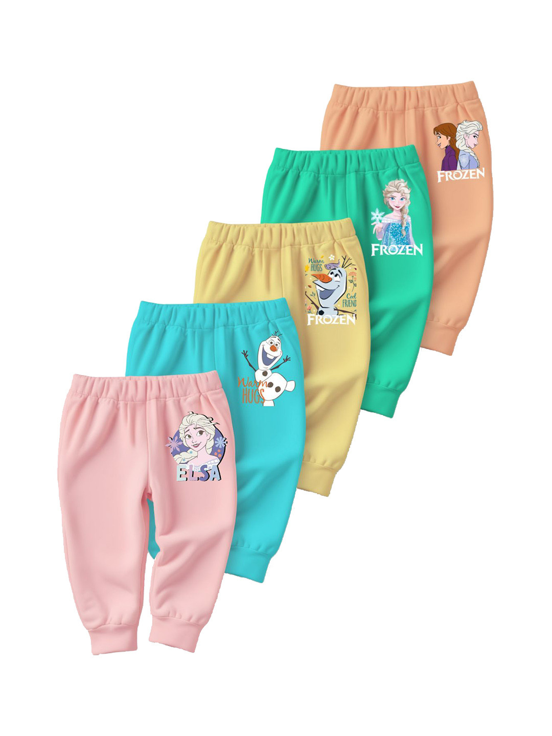 x2o Kids Pack Of 5 Frozen Character Printed Cotton Lounge Pants