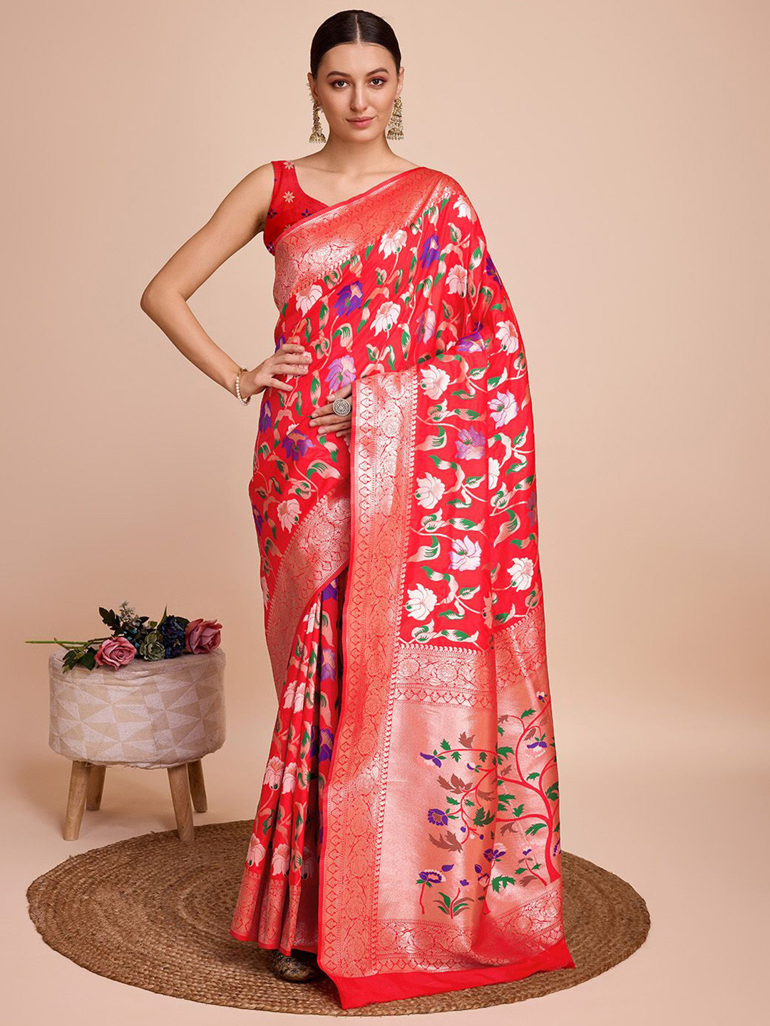 Suha Woven Design Zari Art Silk Traditional Paithani Saree