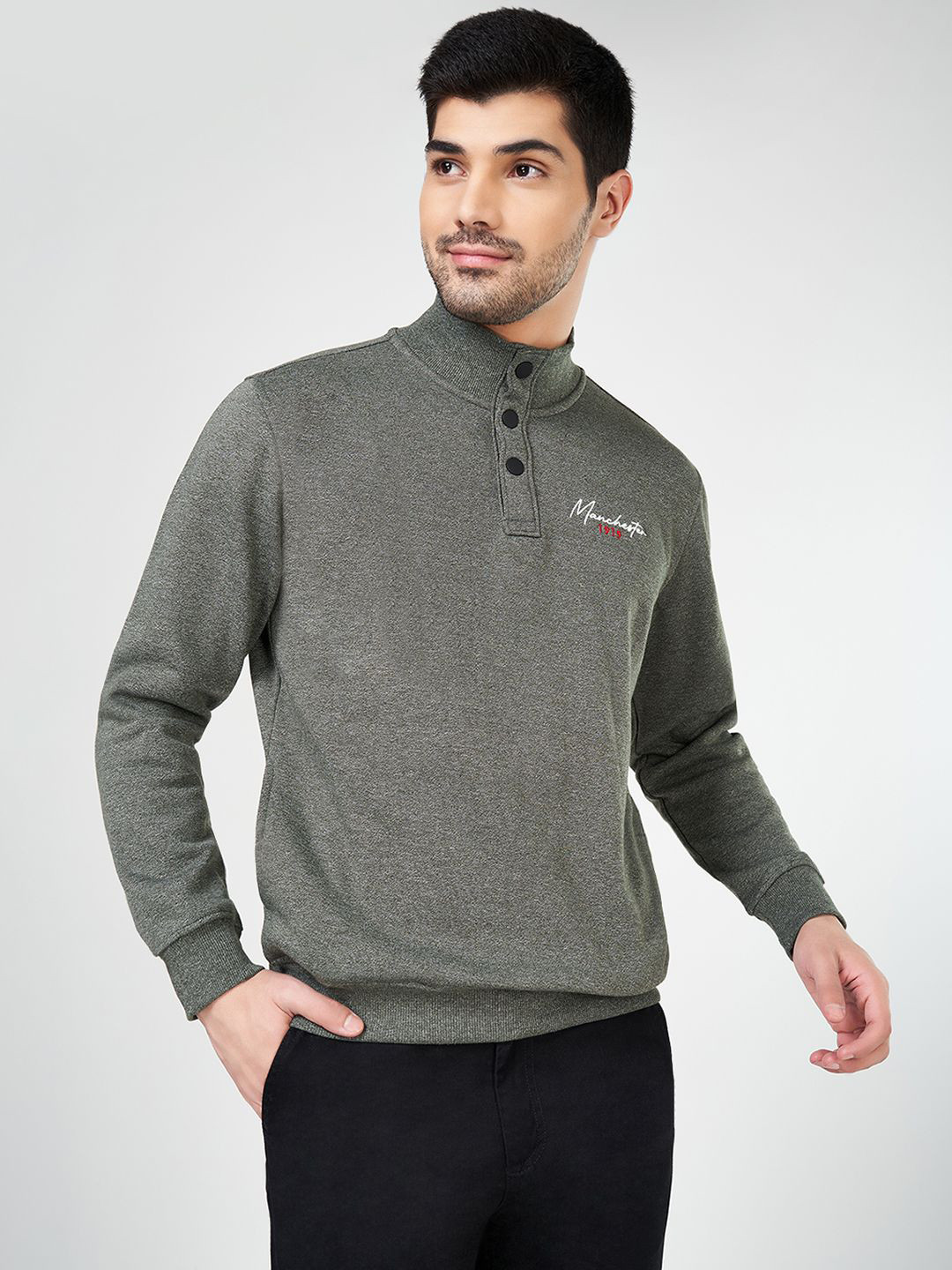 BYFORD by Pantaloons Men High Neck Sweatshirt