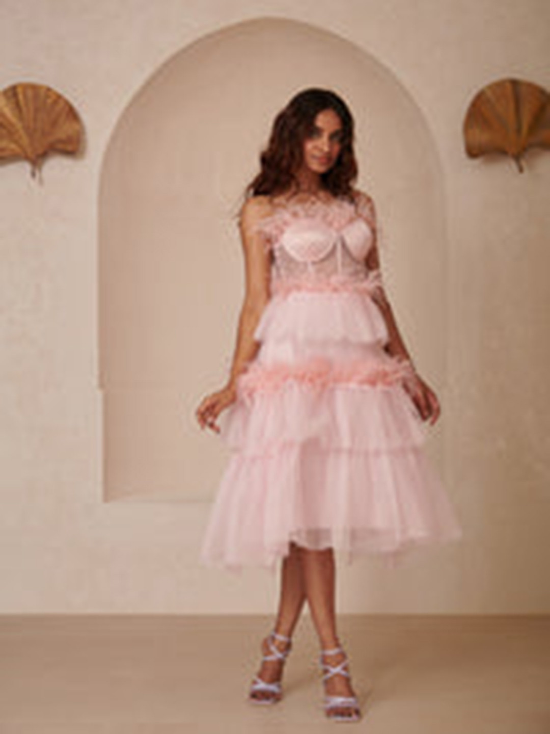 Lea Clothing Co. Satin Fit and Flare Midi Dress