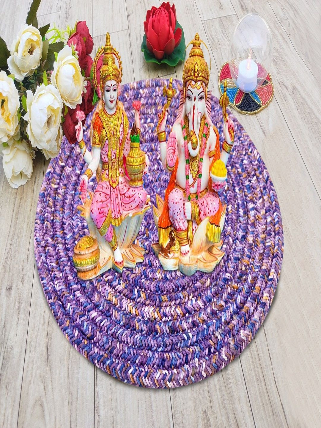 LADLI JEE Purple Woven Design Heat Resistant Table Placemats