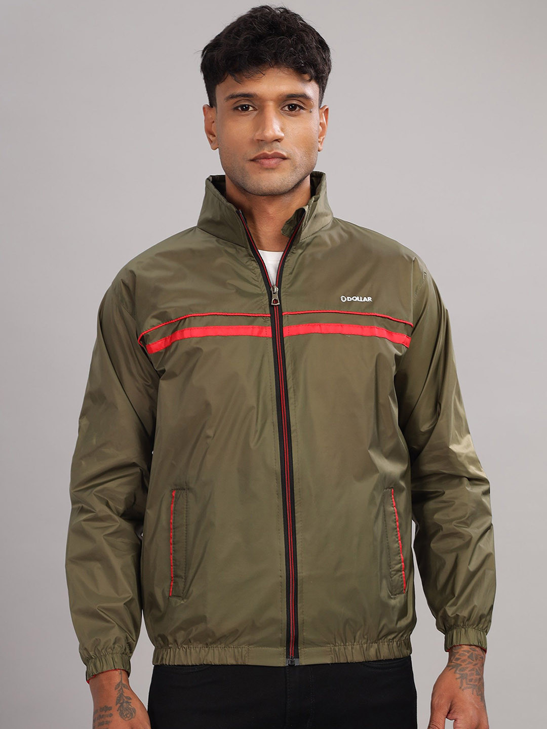 Dollar Men Light Weight Breathable Windcheater Jacket With2 Side Pockets and Hood
