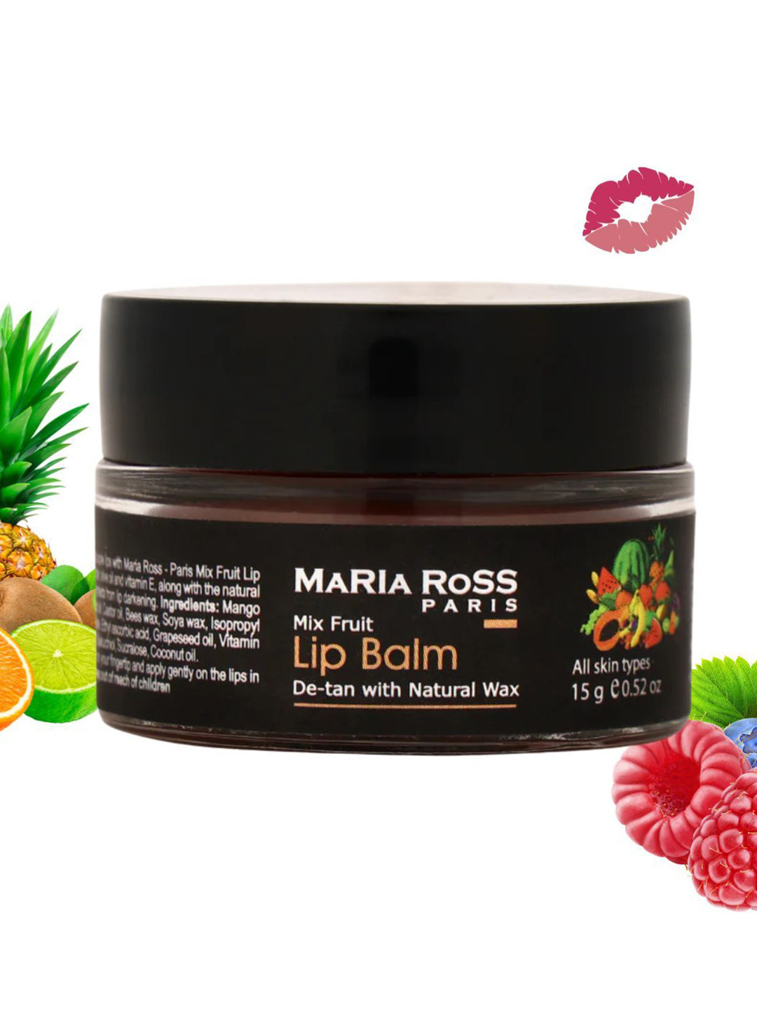 MARIA ROSS PARIS Natural Mix Fruit Lip Balm For De-tan - 15 g