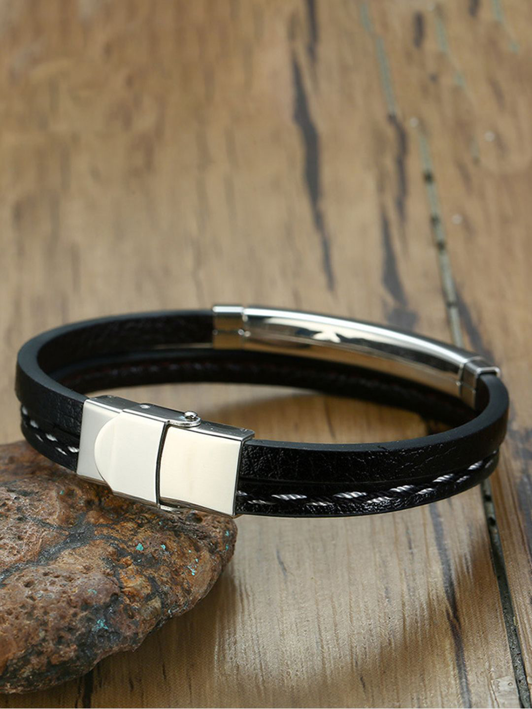 YouBella Black Wraparound Bracelet