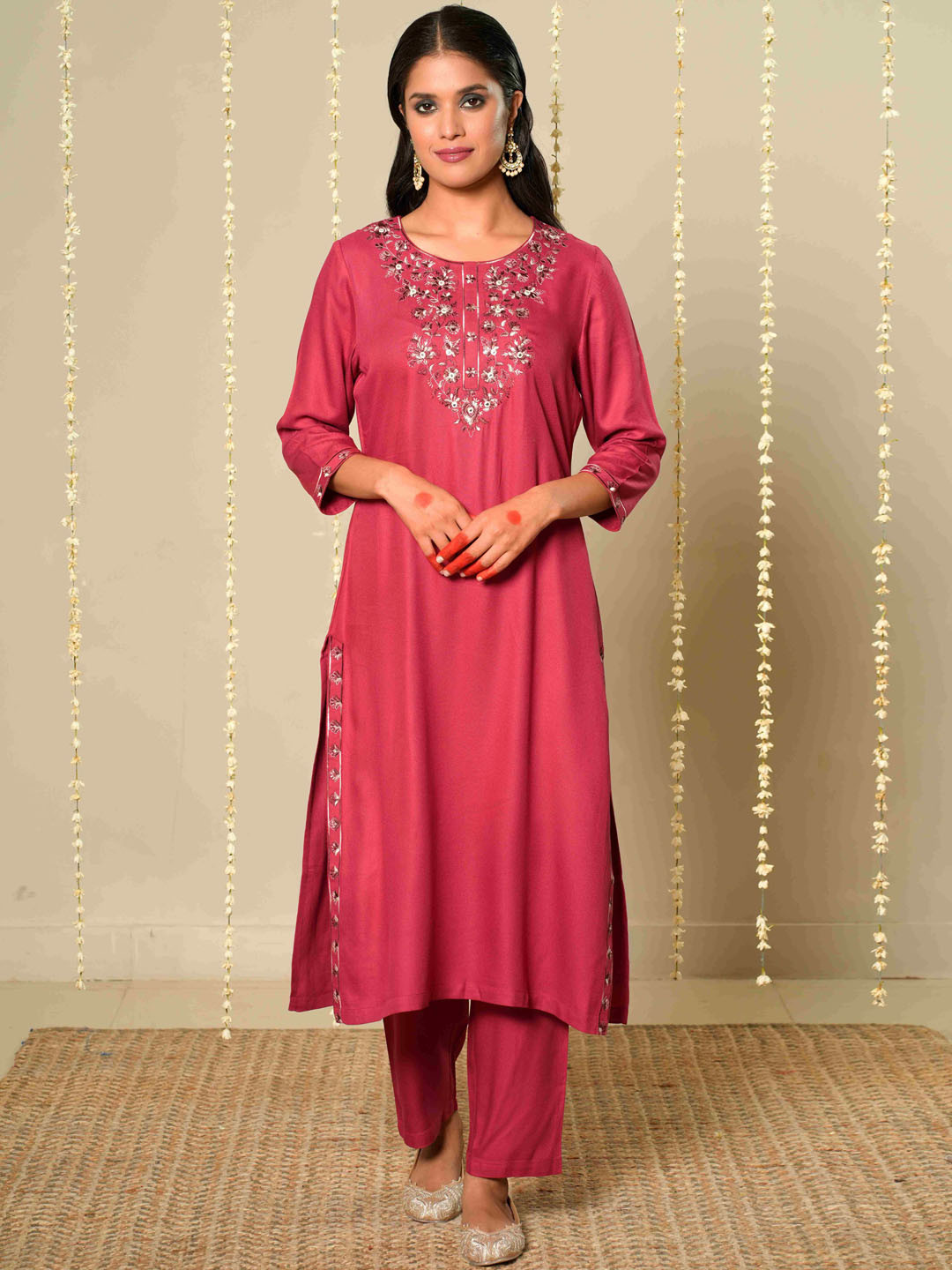 MEESAN Pashmina Ethnic Kurta Set