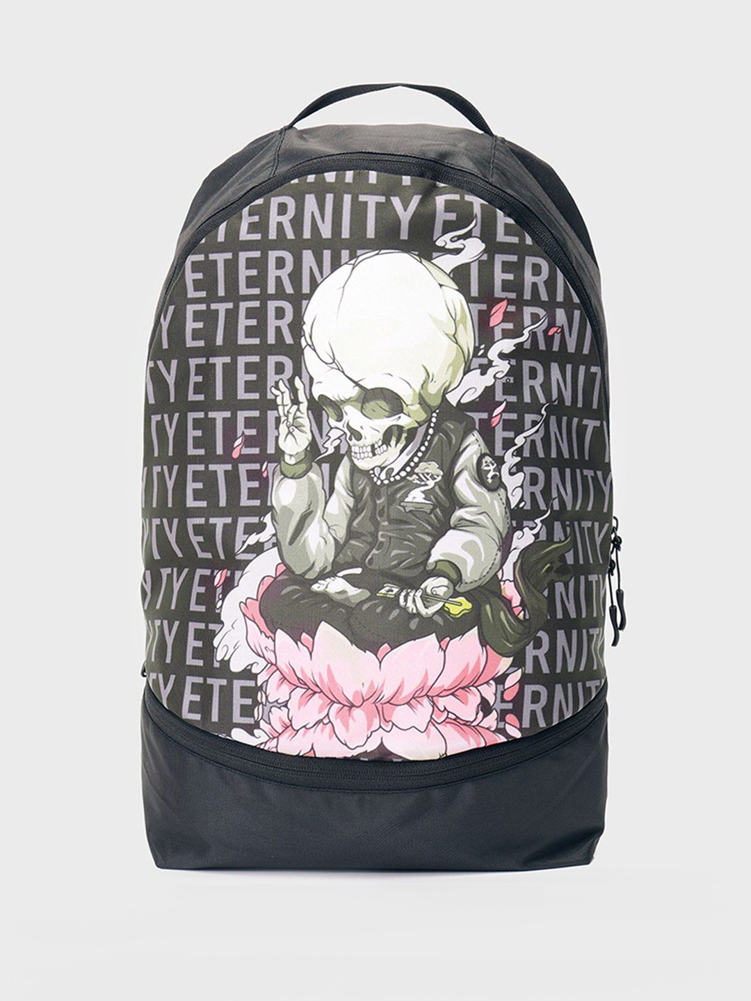 Bewakoof Unisex Black Eternity Printed Small Backpack
