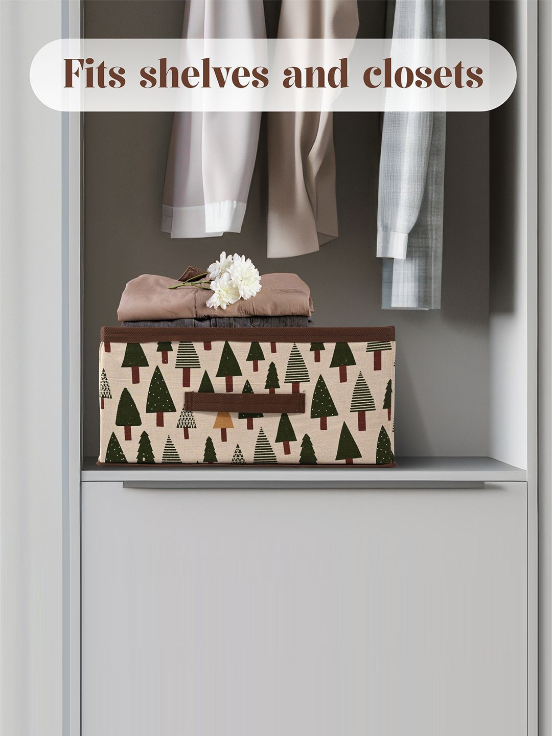 Kuber Industries White 10 Pieces Printed Multi-Utility Organisers