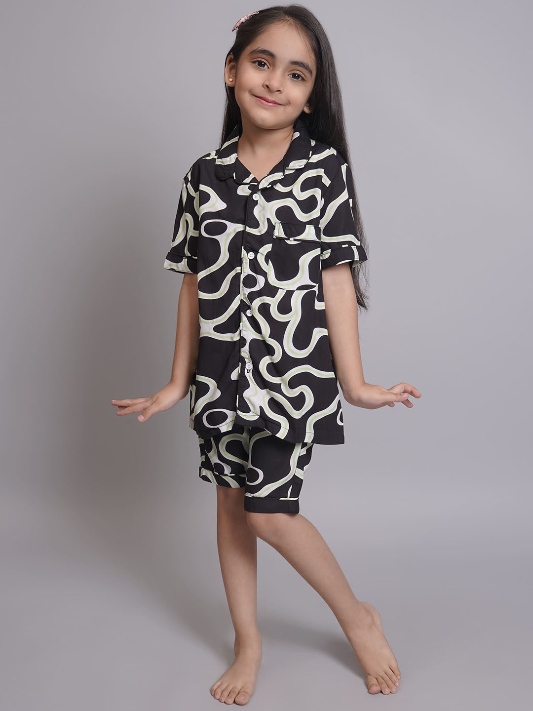 Biglilpeople Girls Printed Pure Cotton Night suit