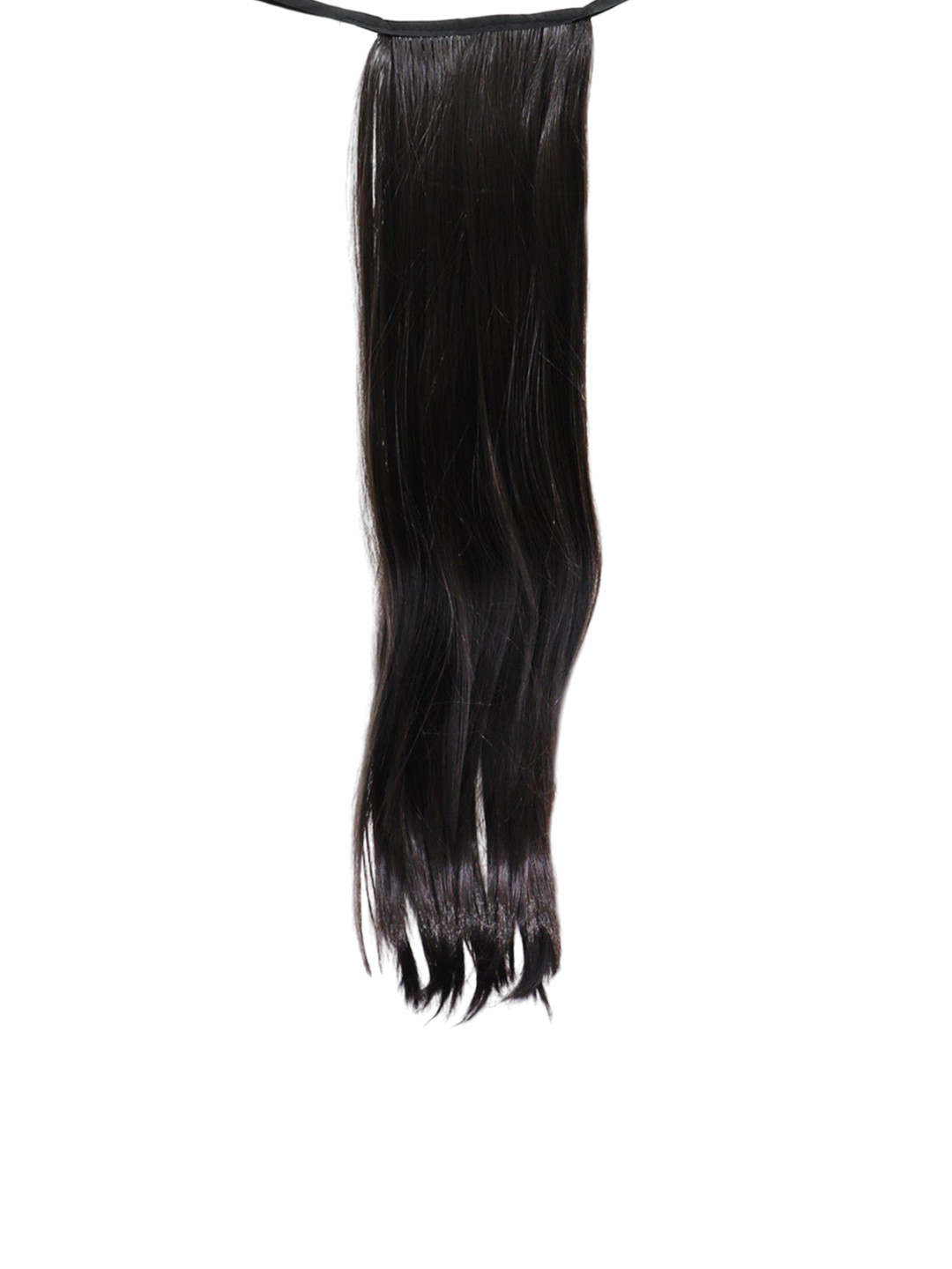 FIMBUL Straight Ribbon Tie Up Wrap Around Ponytail Long Hair Extension - Black - 26 Inch