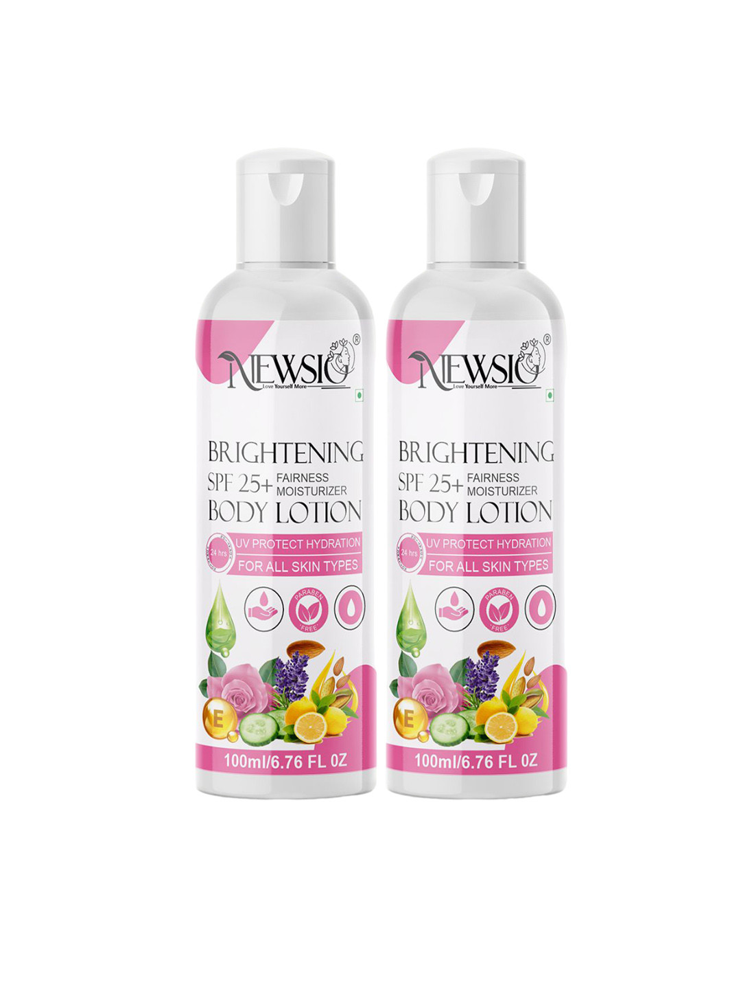 Newsio Set Of 2 Skin Brightening SPF 25+ Body Lotion - 100 ml Each