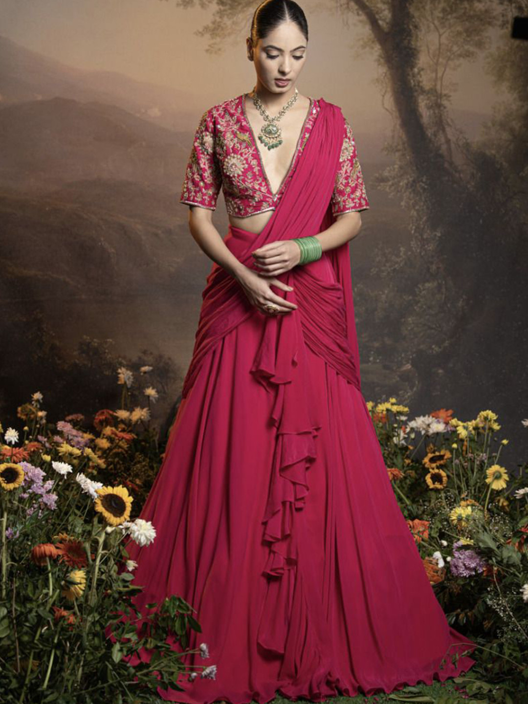 The Front Row Embellished Ready to Wear Lehenga & Blouse With Dupatta