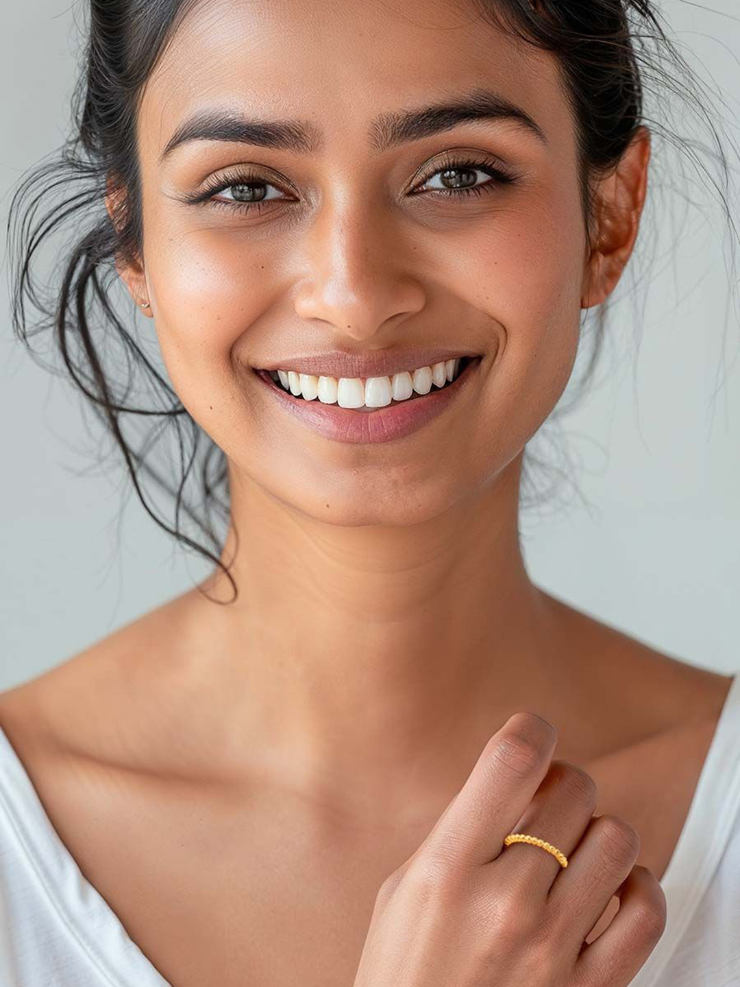 Trisu 925 Sterling Silver Gold Plated Vermeil Resilience Duo Finger Ring