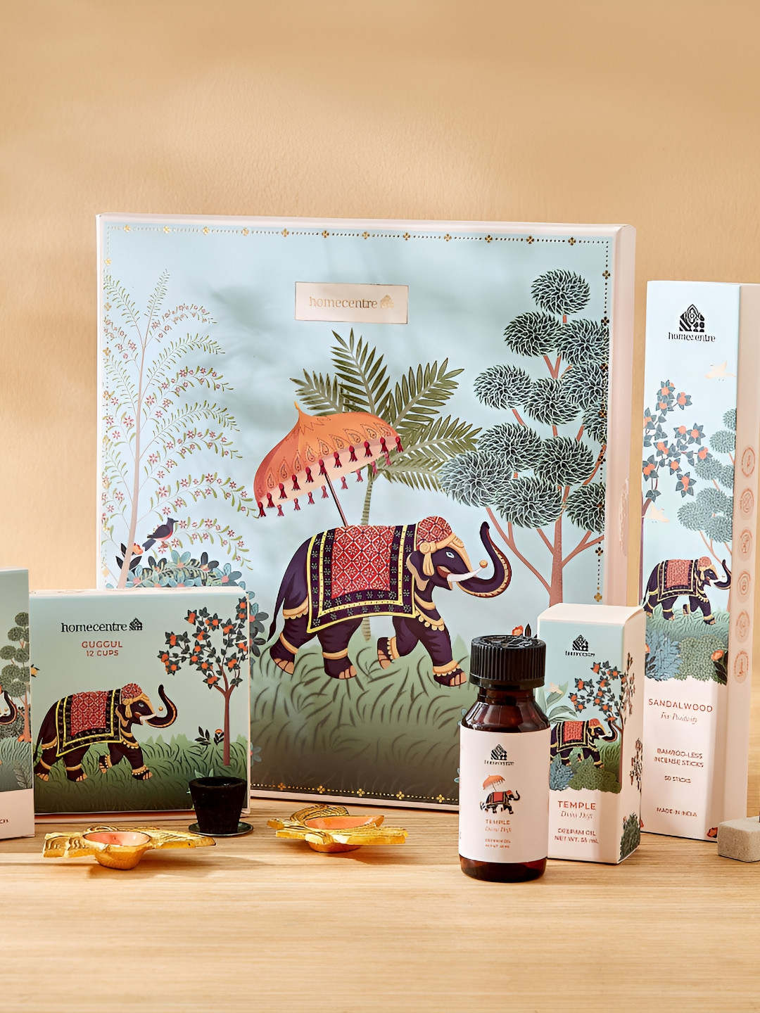 Home Centre Divine Blue and Red 75Pcs Sandalwood Fragrance Gift Set