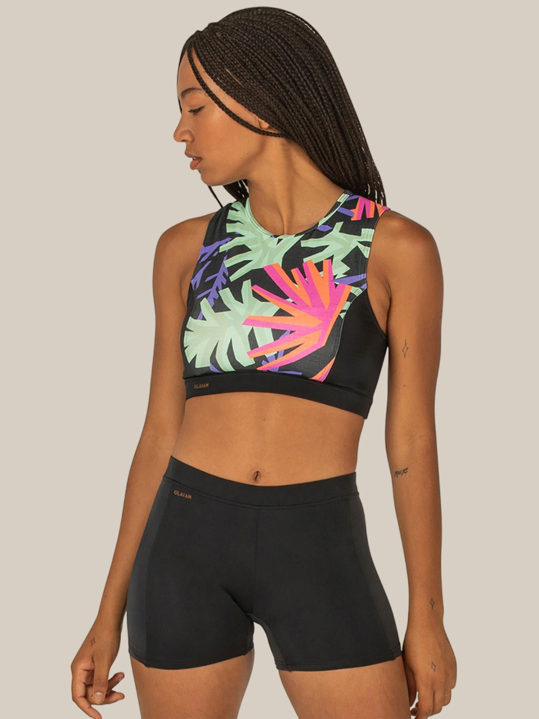 Decathlon OLAIAN Womens Black Quick-Dry Surfing Shorts