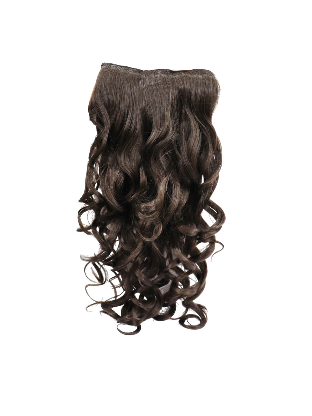 FIMBUL Clip In Curly Wavy Hair Extension - Brown - 28 Inch