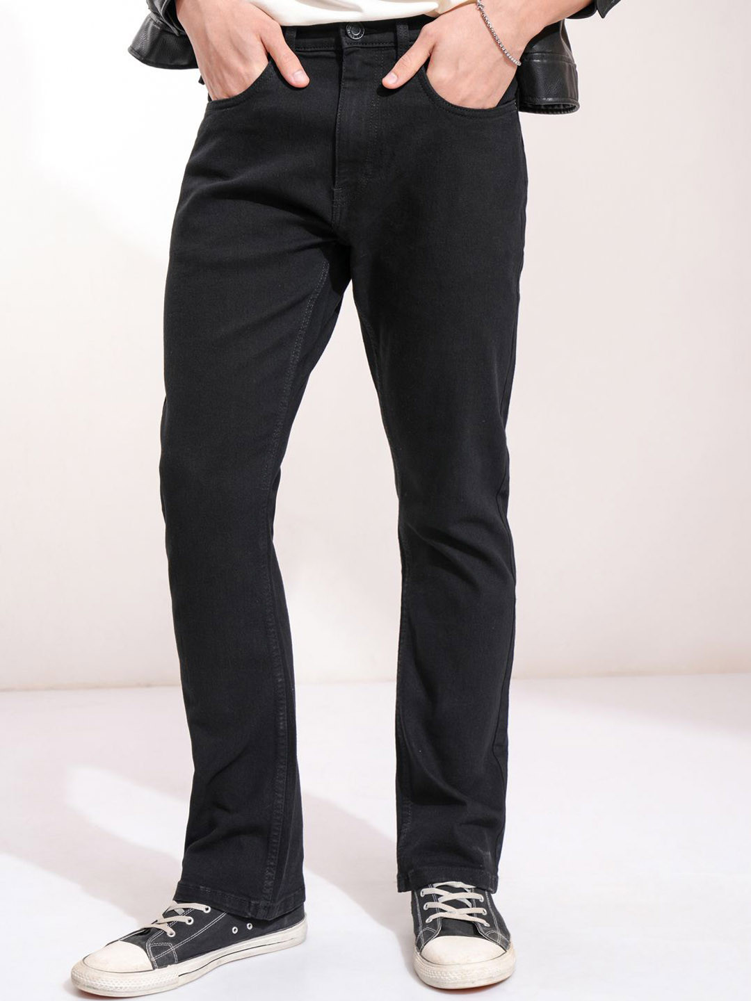 HIGHLANDER Men Semi Bootcut Mid-Rise Stretchable Jeans