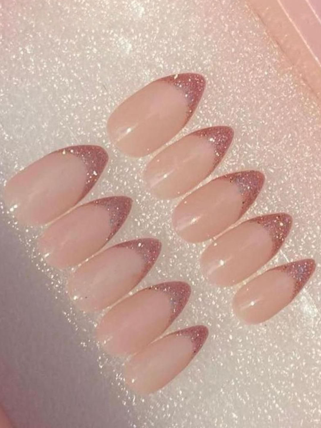 AMOK STORE Set Of 10 Reusable Artificial Press On Nails With Mini Filler Kit - Nude