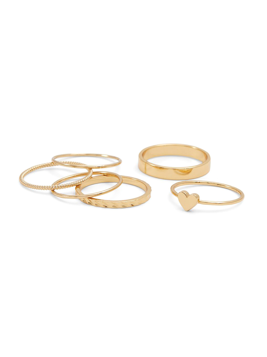 ALDO Set Of 6 Gold-Plated Finger Rings