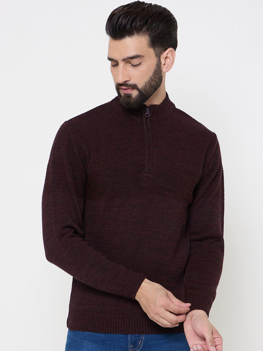 Duke Men Pullover with Zip Detail Detail