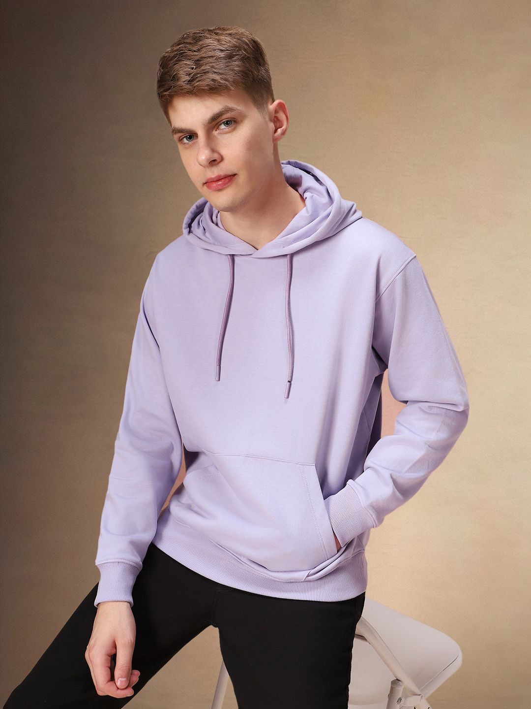 Dennis Lingo Men Cotton Hooded neck Full Sleeves Pullover Kangaroo Pocket Sweatshirt