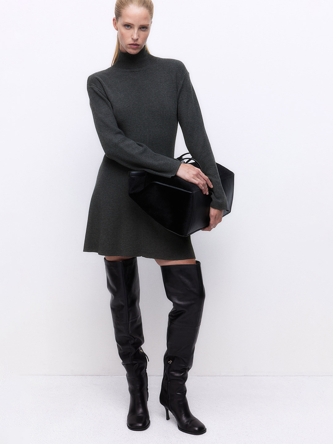 H&M Women Fine-Knit Turtleneck Dress