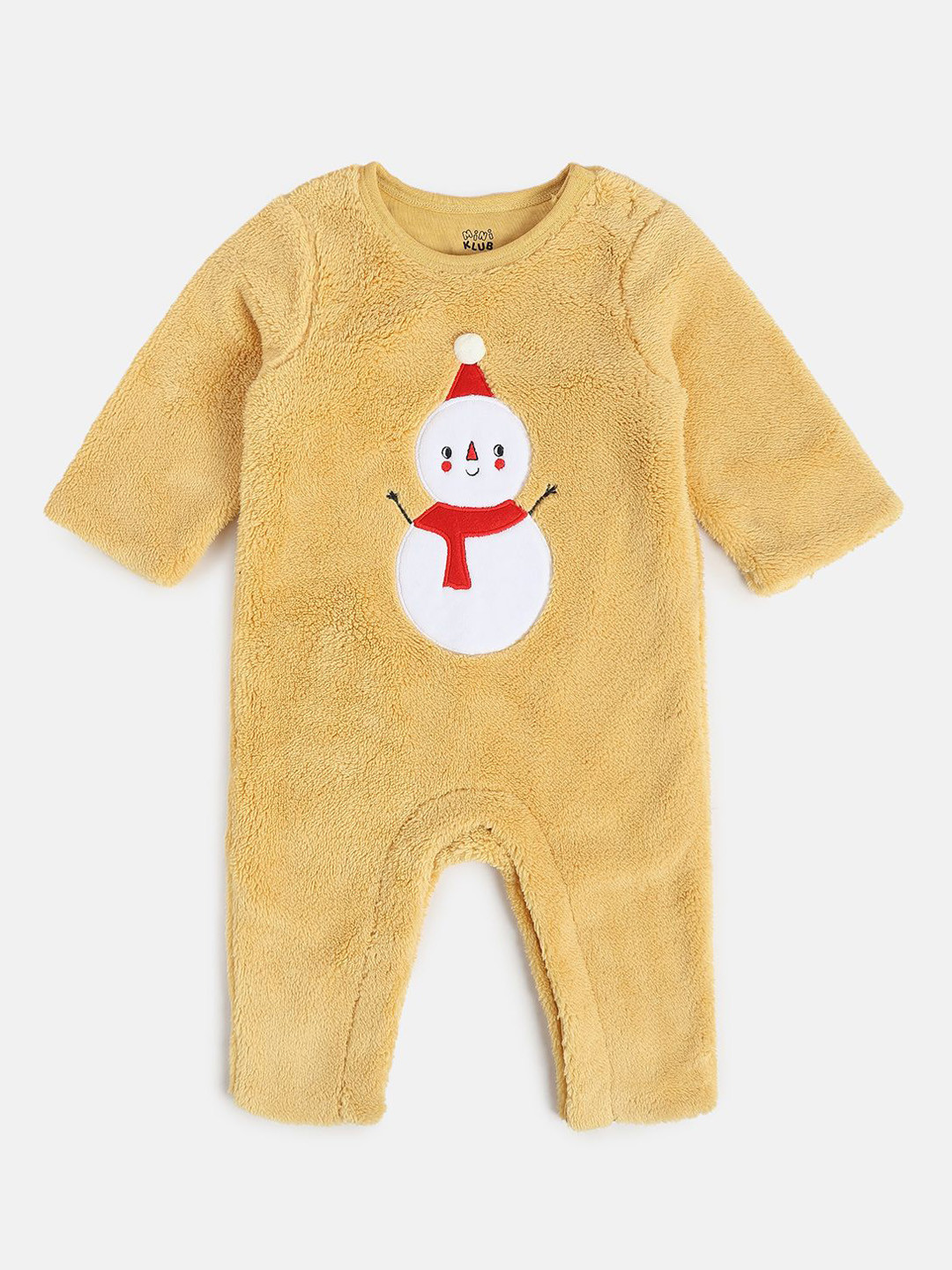 MINI KLUB Infants Boys Printed  Round Neck  Long Sleeve Knit  Rompers