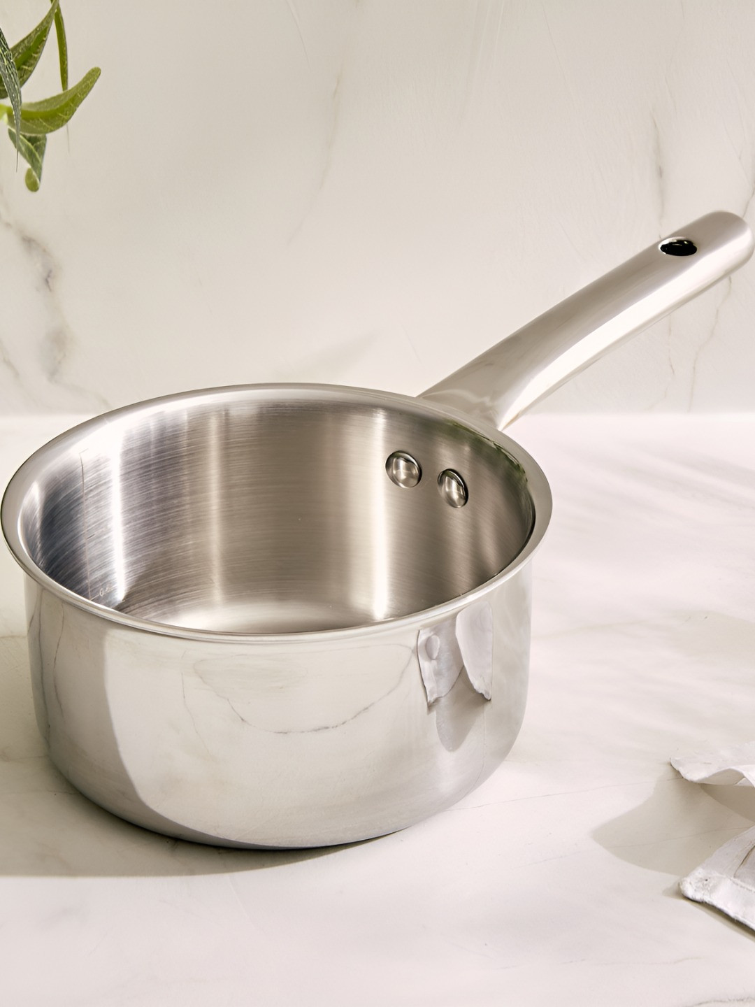 Home Centre Valeria Carin Silver-Toned Stainless Steel Induction Milk Pan 1.7 L