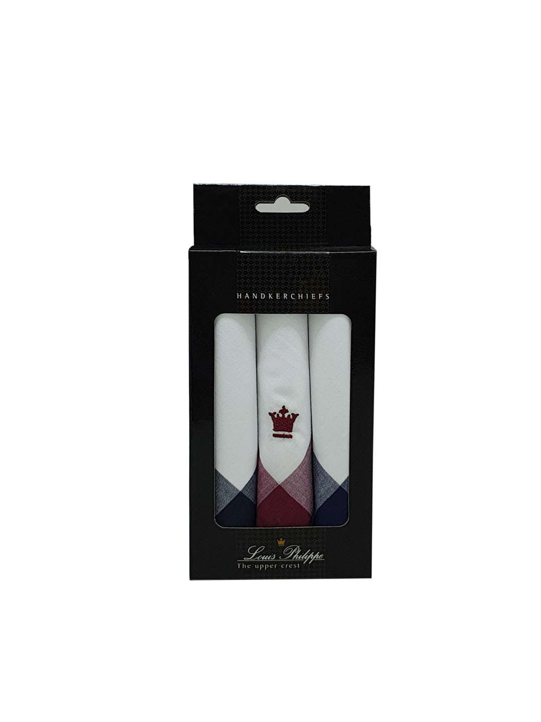 Louis Philippe Pack Of 3 Cotton Border Handkerchief