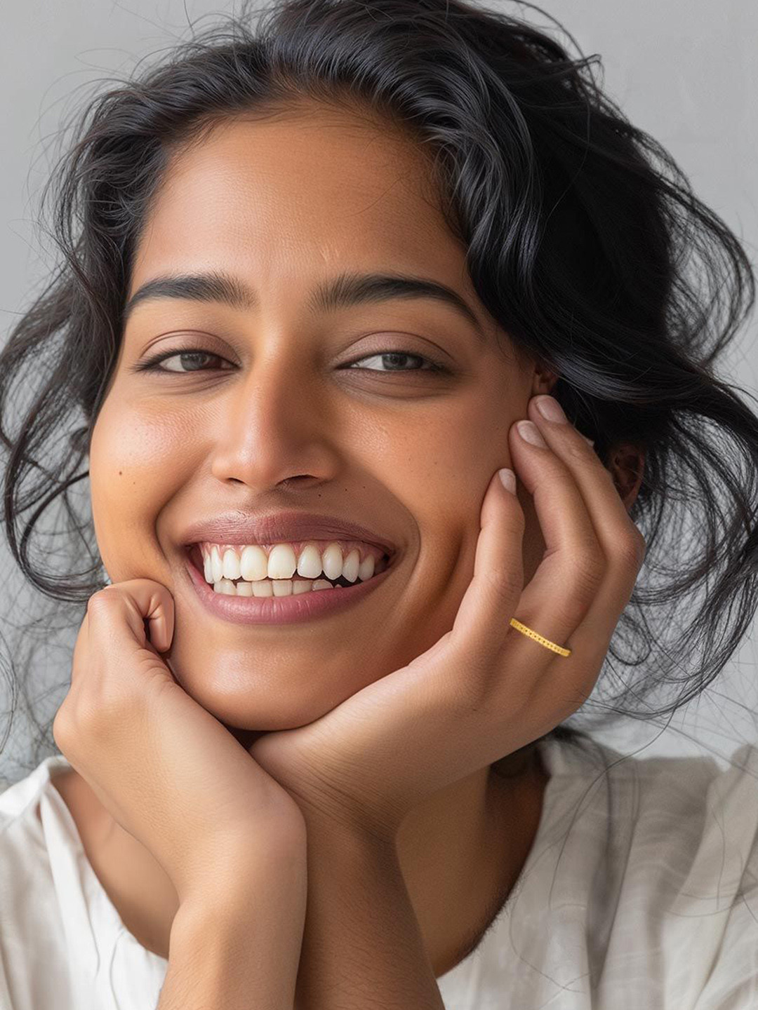 Trisu 925 Sterling silver Gold-Plated Vermeil Resilience Duo Finger Ring