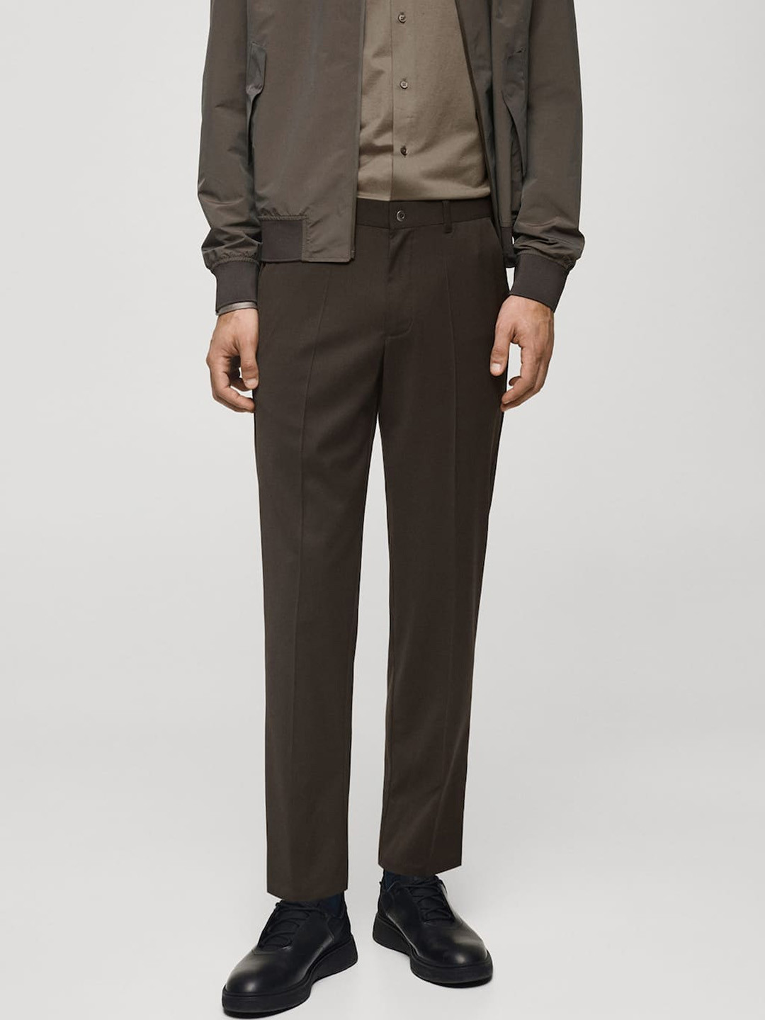 MANGO MAN Slim Fit Pleated Trousers