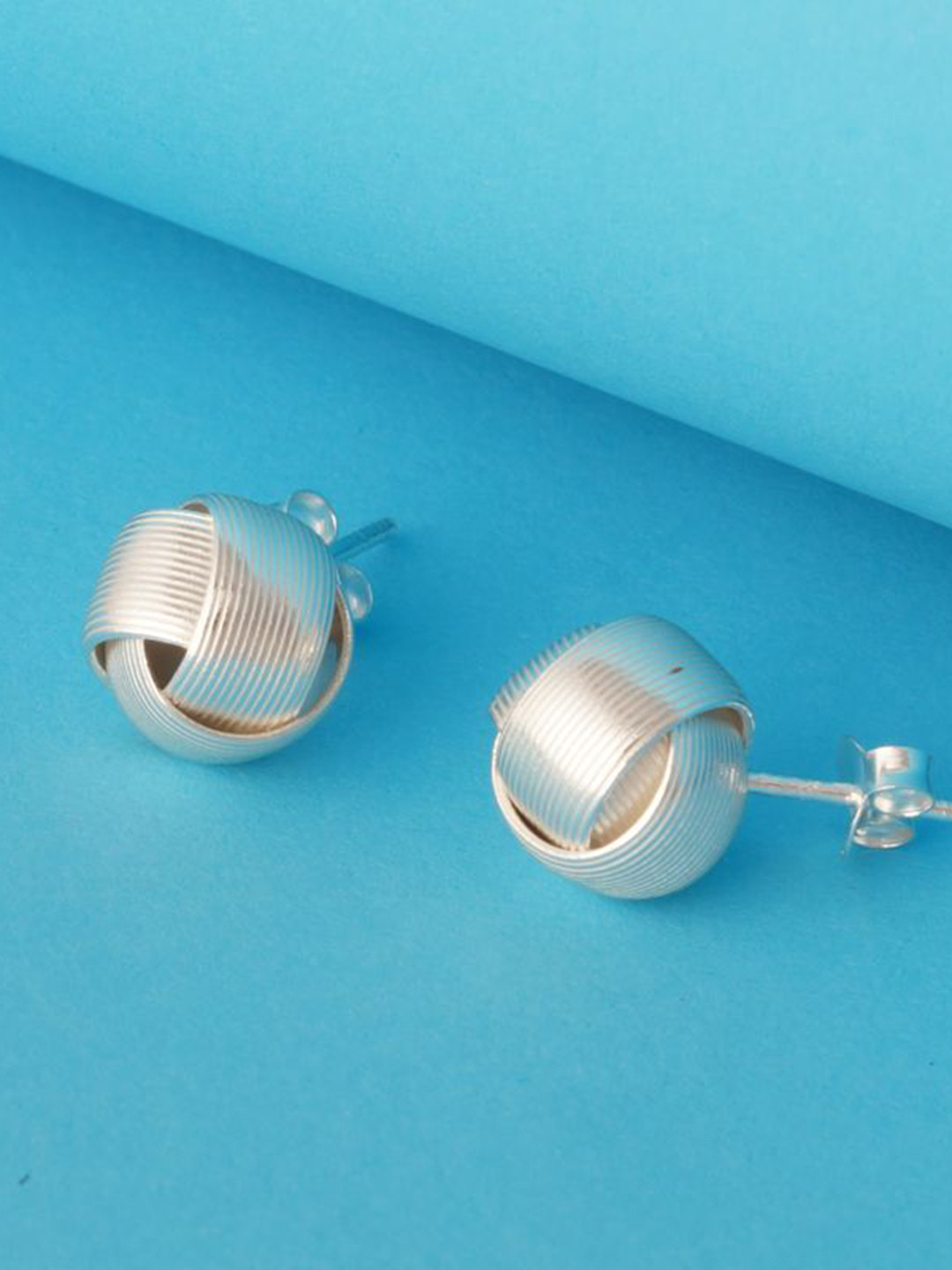Tuanz Silver Jewelry 925 Sterling Silver Contemporary Knot Studs