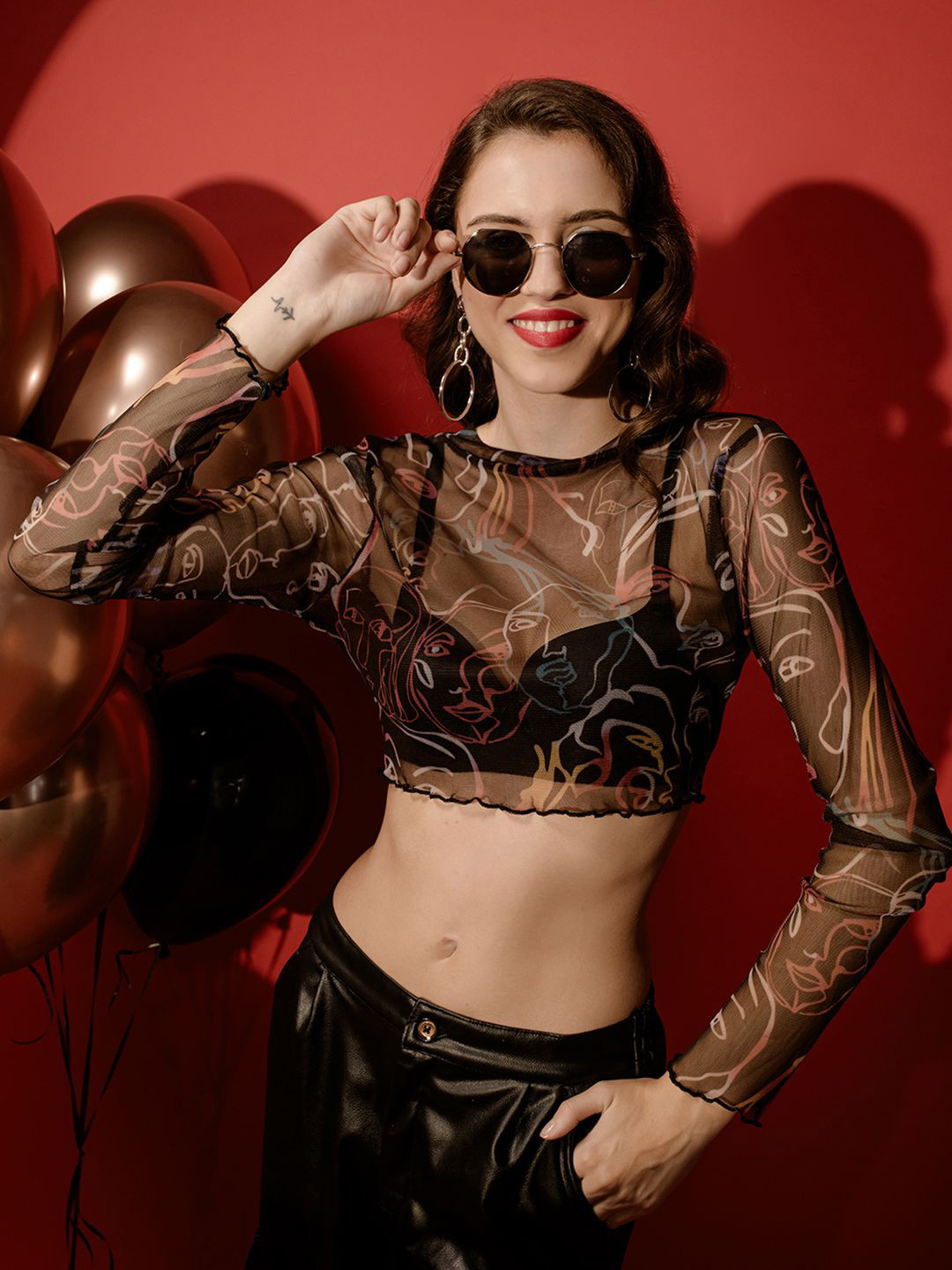 BAESD Women Sheer Net Bralette Crop Top