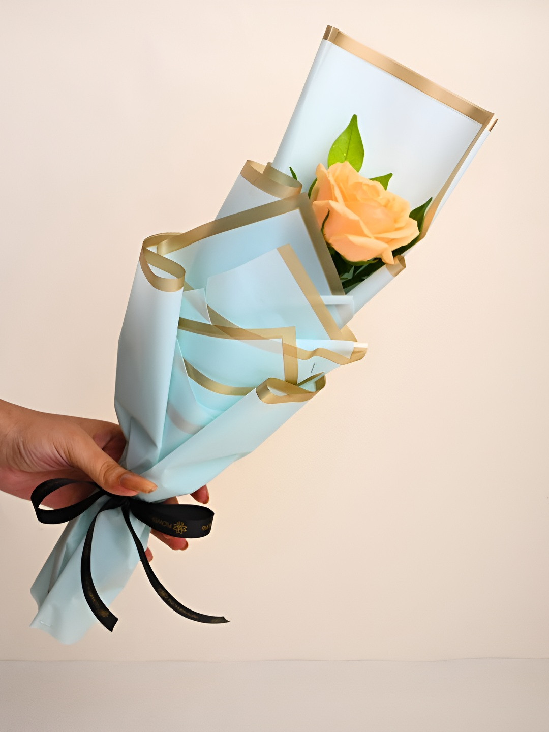 Floweraura Yellow & Green Roses Fresh Flowers Bouquet