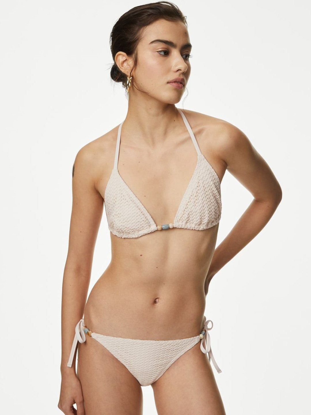 Marks & Spencer Women High Rise Bikini Briefs T520963LIVORY